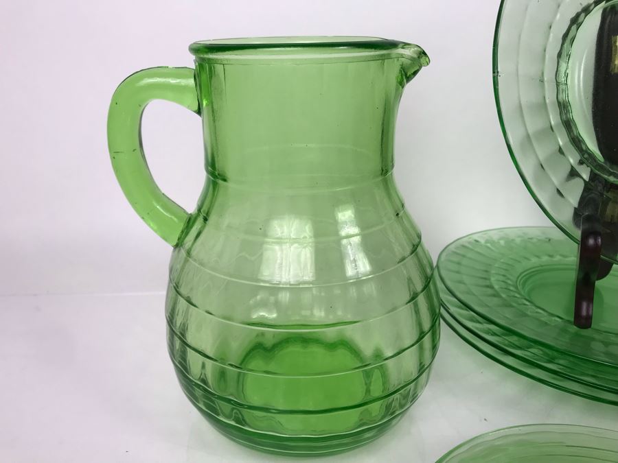 Collection Of Green Uranium Vaseline Glass [Photo 14]