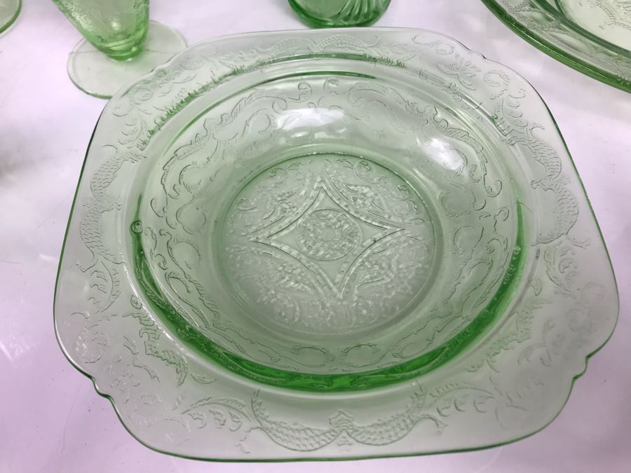 Collection Of Green Uranium Vaseline Glass [Photo 6]