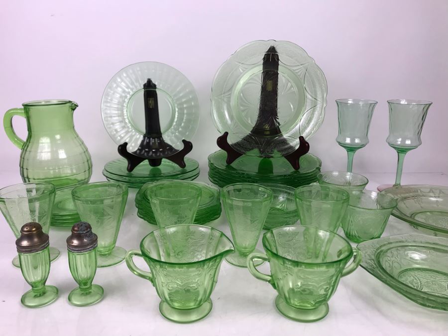 Collection Of Green Uranium Vaseline Glass [Photo 2]