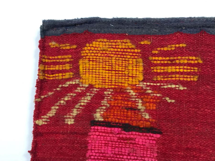 Woven Tapestry On Board Of Jesus Christ Hold Sun In One Hand And Yin And Yang Symbol In Other Hand 35W X 40H [Photo 8]