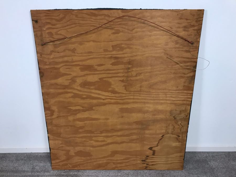 Woven Tapestry On Board Of Jesus Christ Hold Sun In One Hand And Yin And Yang Symbol In Other Hand 35W X 40H [Photo 11]