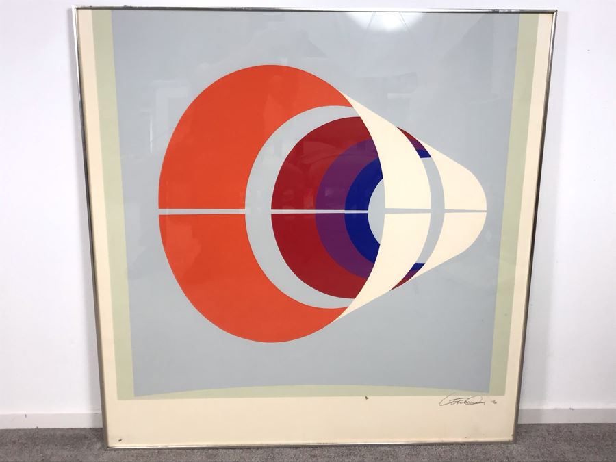 Limited Edition Steven Strickland Geometrical Abstract Signed Serigraph 27 Of 149 Olympus Graphicus 44W X 45H [Photo 1]