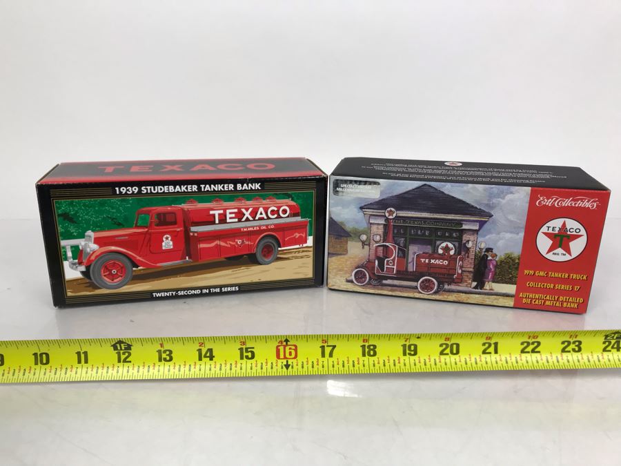 New Old Stock Texaco 1939 Studebaker Tanker Bank And Ertl Collectibles 1919 GMC Tanker Truck