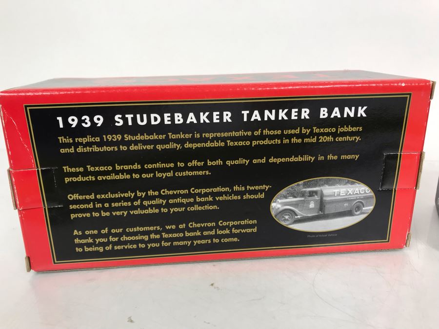 New Old Stock Texaco 1939 Studebaker Tanker Bank And Ertl Collectibles 1919 GMC Tanker Truck [Photo 8]