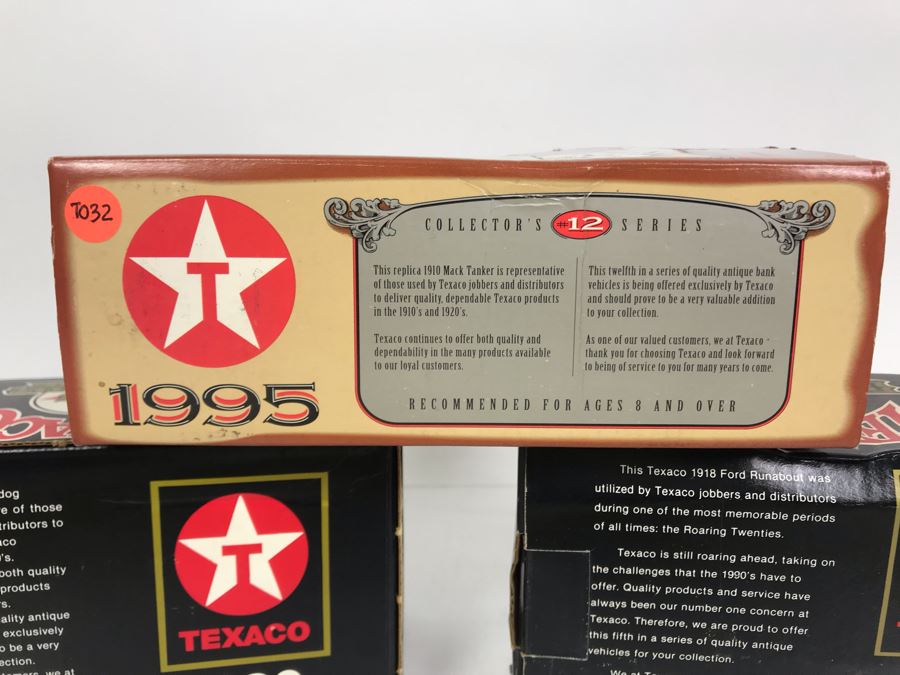 New Old Stock Texaco Limited Edition Banks: 1910 Mack Texaco Tanker, 1925 Mack Bulldog Lubricant Truck And 1918 Ford Runabout [Photo 9]