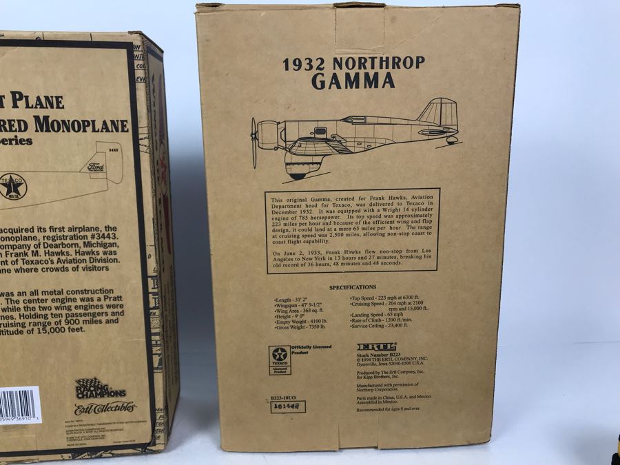 New Old Stock Wings Of Texaco Planes: 1932 Northrop Gamma 2nd In Series And 1927 Ford Tri-Motored Monoplane 7th In Series Estimate $100 [Photo 7]