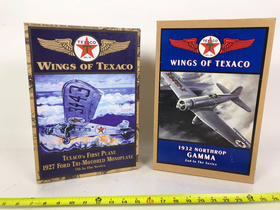 New Old Stock Wings Of Texaco Planes: 1932 Northrop Gamma 2nd In Series And 1927 Ford Tri-Motored Monoplane 7th In Series Estimate $100 [Photo 1]