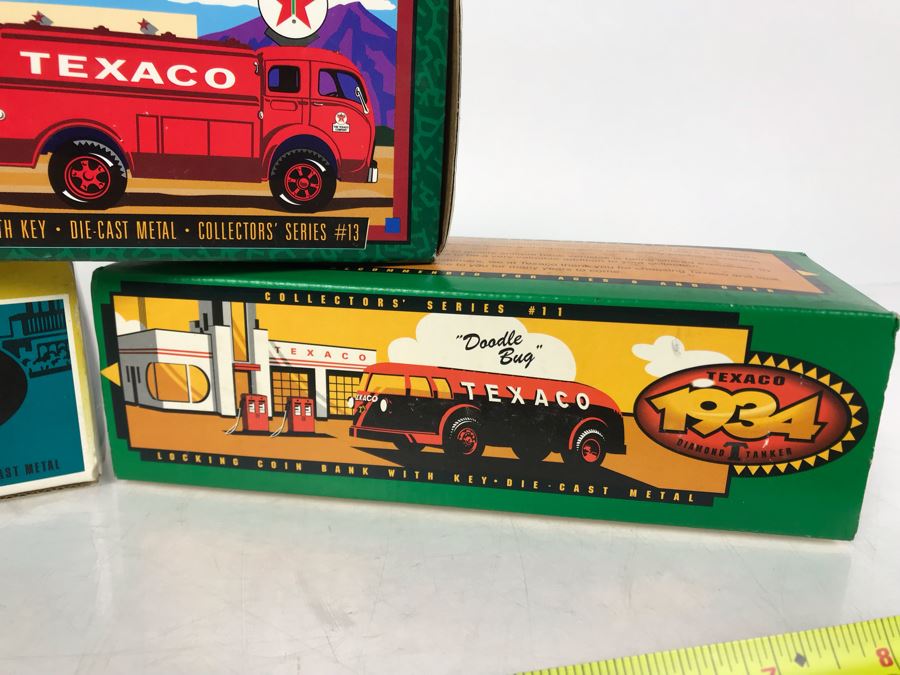 (3) New Old Stock Texaco Collector Series Die Cast Metal Banks [Photo 4]