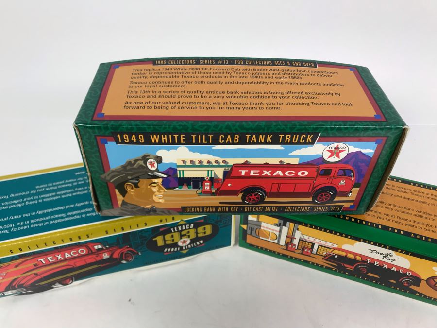 (3) New Old Stock Texaco Collector Series Die Cast Metal Banks [Photo 5]