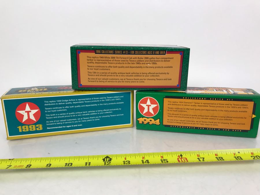 (3) New Old Stock Texaco Collector Series Die Cast Metal Banks [Photo 6]