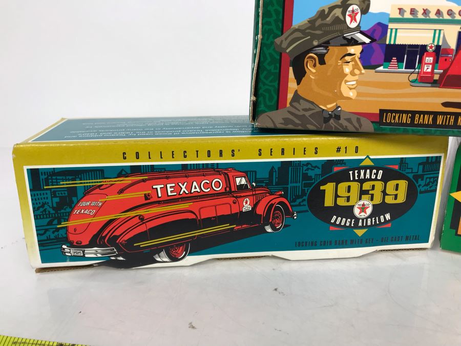 (3) New Old Stock Texaco Collector Series Die Cast Metal Banks [Photo 2]