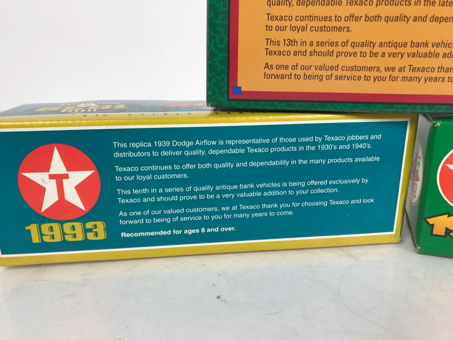 (3) New Old Stock Texaco Collector Series Die Cast Metal Banks [Photo 7]