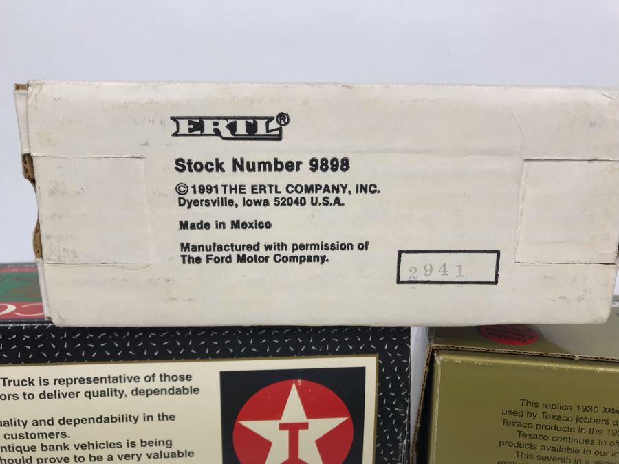 (3) ERTL/Texaco Collector Series Cast Iron Banks And (1) ERTL 1932 Ford Panel Delivery Ethyl Corporation [Photo 11]