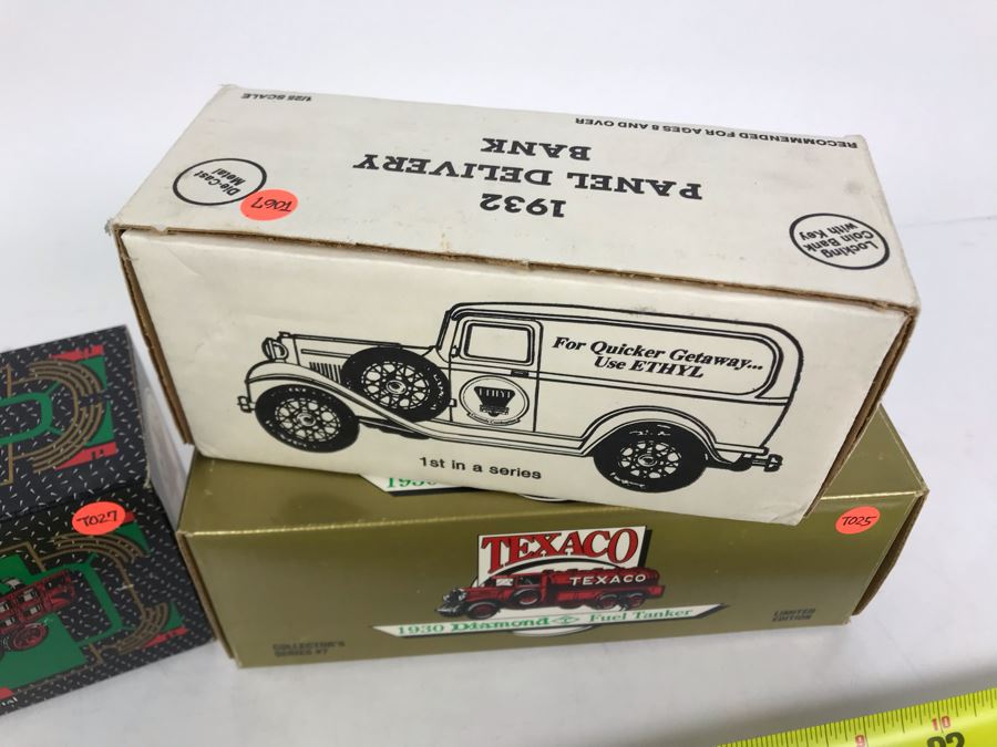 (3) ERTL/Texaco Collector Series Cast Iron Banks And (1) ERTL 1932 Ford Panel Delivery Ethyl Corporation [Photo 9]