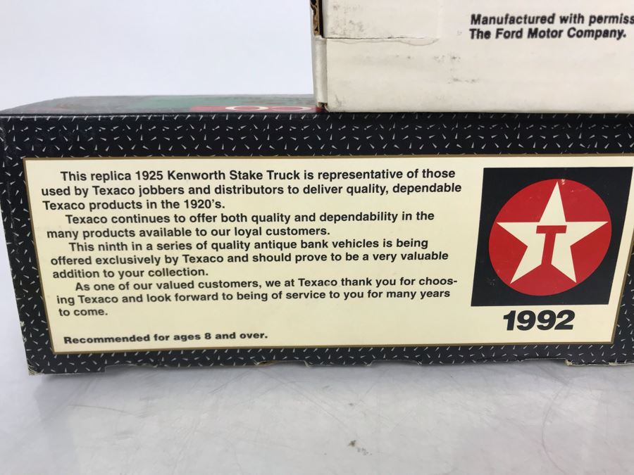 (3) ERTL/Texaco Collector Series Cast Iron Banks And (1) ERTL 1932 Ford Panel Delivery Ethyl Corporation [Photo 12]