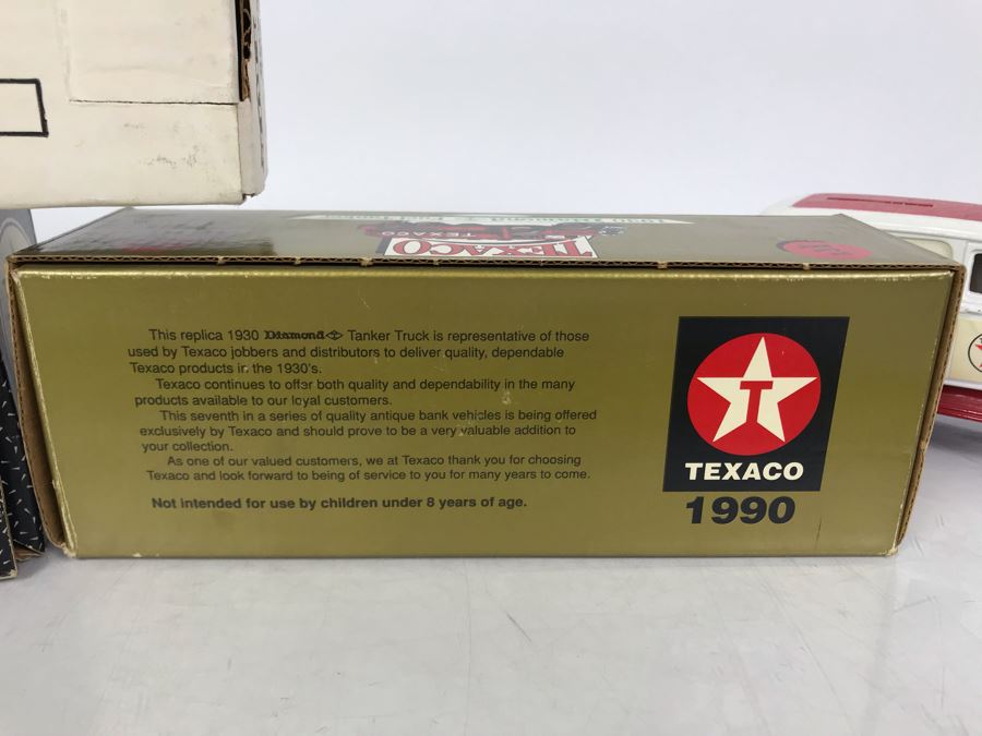 (3) ERTL/Texaco Collector Series Cast Iron Banks And (1) ERTL 1932 Ford Panel Delivery Ethyl Corporation [Photo 13]