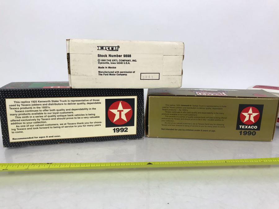 (3) ERTL/Texaco Collector Series Cast Iron Banks And (1) ERTL 1932 Ford Panel Delivery Ethyl Corporation [Photo 10]