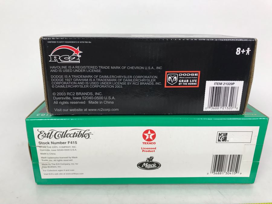 New Old Stock Havoline Ertl Collectibles Limited Edition 1927 Graham Panel Delivery Truck Bank And Texaco 1929 Mack Fire Truck Die Cast Metal Bank [Photo 9]