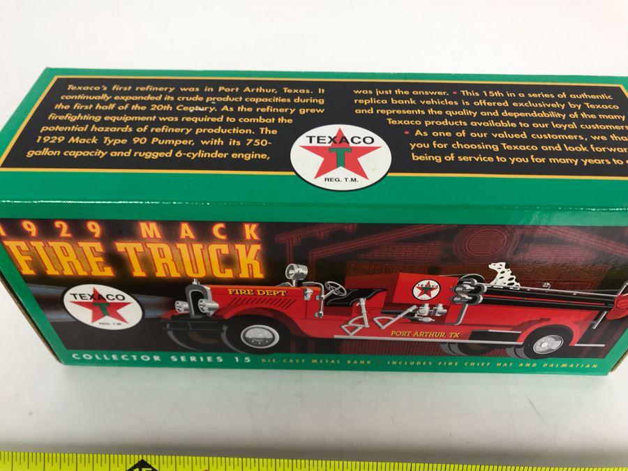 New Old Stock Havoline Ertl Collectibles Limited Edition 1927 Graham Panel Delivery Truck Bank And Texaco 1929 Mack Fire Truck Die Cast Metal Bank [Photo 5]