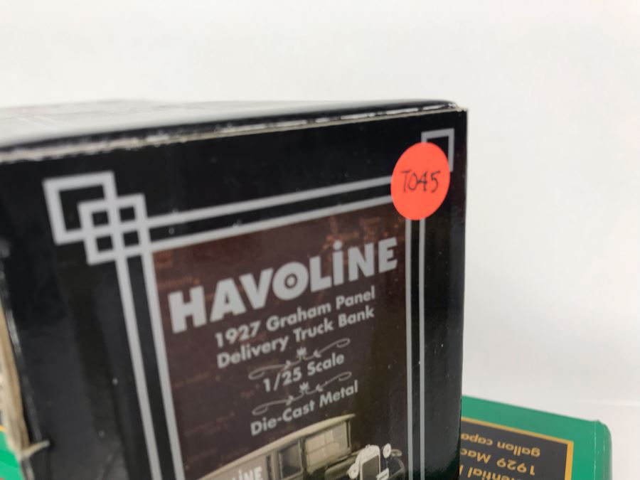 New Old Stock Havoline Ertl Collectibles Limited Edition 1927 Graham Panel Delivery Truck Bank And Texaco 1929 Mack Fire Truck Die Cast Metal Bank [Photo 7]