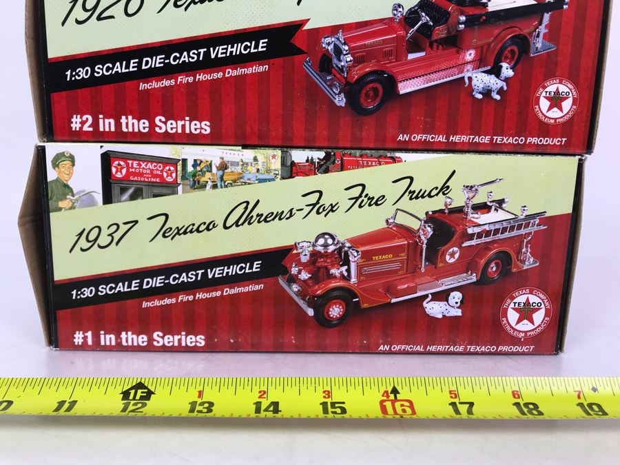 New Old Stock Texaco Cast Iron Fire Trucks #1-4 In Series [Photo 2]