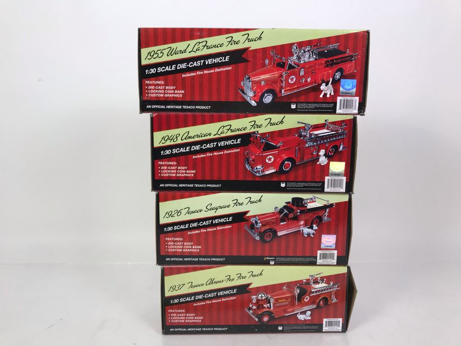New Old Stock Texaco Cast Iron Fire Trucks #1-4 In Series [Photo 9]
