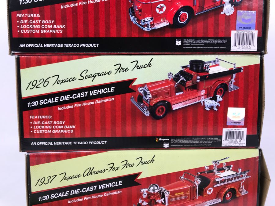 New Old Stock Texaco Cast Iron Fire Trucks #1-4 In Series [Photo 11]