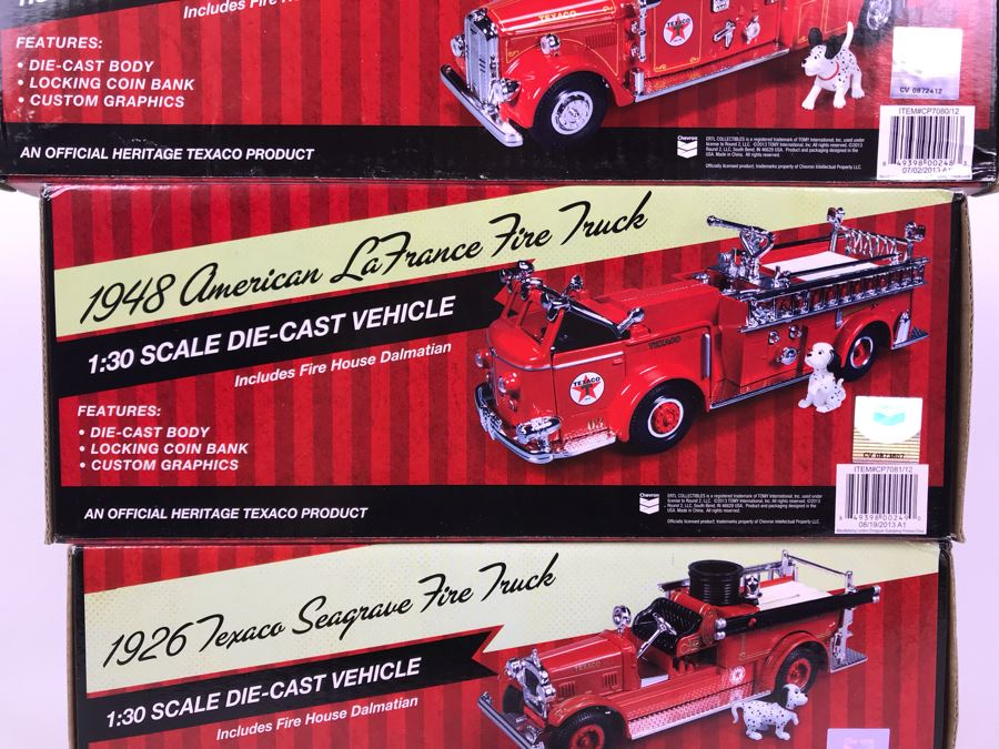 New Old Stock Texaco Cast Iron Fire Trucks #1-4 In Series [Photo 12]