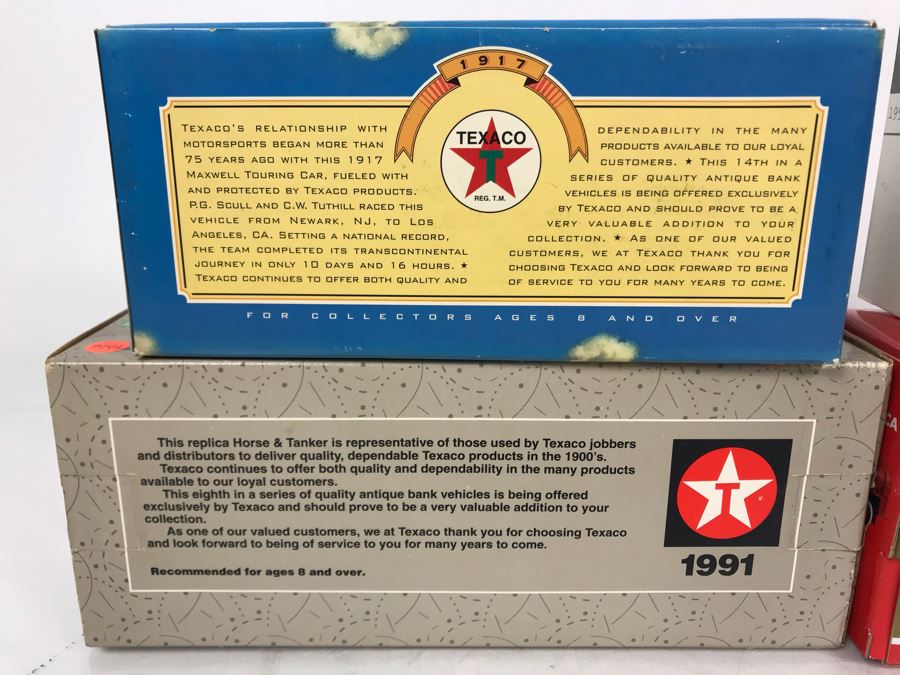 New Old Stock (3) Texaco Cast Iron Banks And (1) 1952 GMC Fuel Tanker [Photo 7]