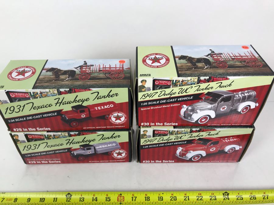 (4) New Old Stock Texaco Die Cast Trucks Banks [Photo 7]
