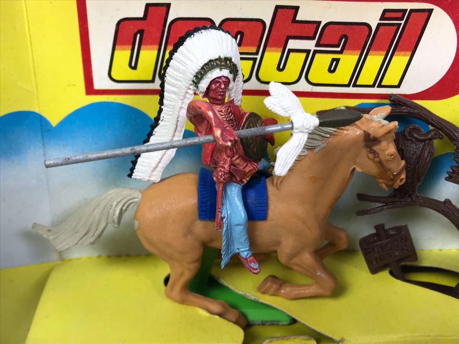 Vintage 1971 Deetail Wild West Metal Based Models With Cardboard Display Made In England Metal Soldiers [Photo 9]
