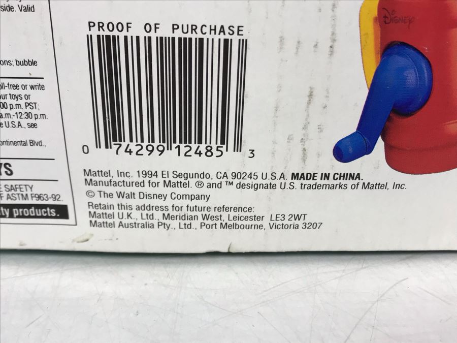 (3) New Old Stock Disney Toys: Pop-Up Pooh, Bubble Extinguisher And Activities To Go - These Toys Were Prototyped By Client [Photo 8]
