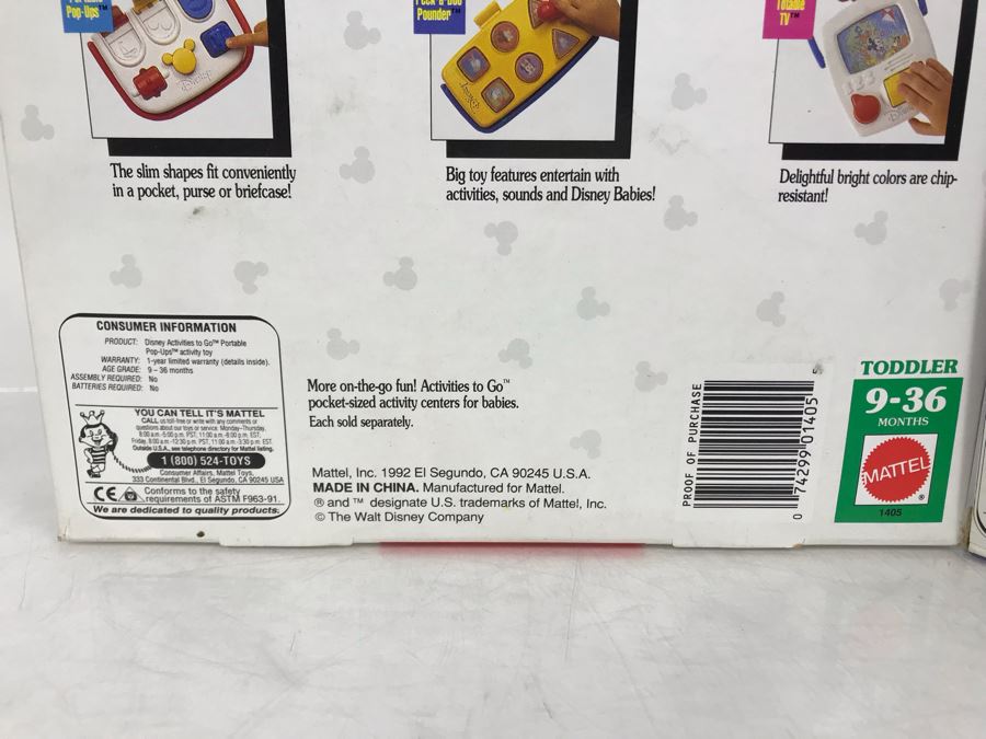 (3) New Old Stock Disney Toys: Pop-Up Pooh, Bubble Extinguisher And Activities To Go - These Toys Were Prototyped By Client [Photo 13]
