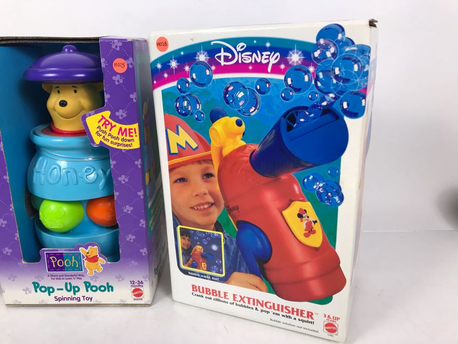 (3) New Old Stock Disney Toys: Pop-Up Pooh, Bubble Extinguisher And Activities To Go - These Toys Were Prototyped By Client [Photo 3]