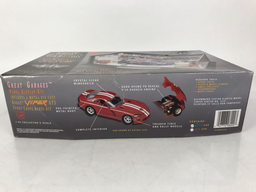 New Old Stock Great Garages Model Display Kit Dodge Viper GTS Sport Coupe Metal Die Cast Estes [Photo 6]