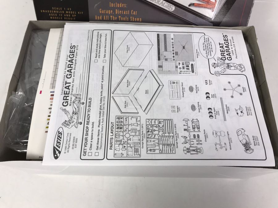 New Old Stock Great Garages Model Display Kit Dodge Viper GTS Sport Coupe Metal Die Cast Estes [Photo 7]