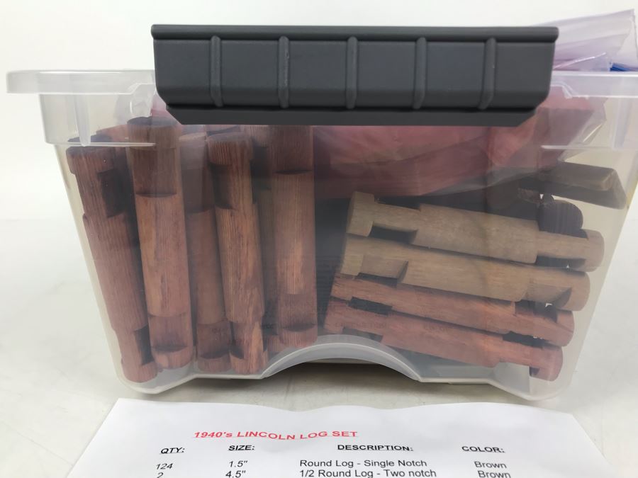 Vintage 1940's Lincoln Log 261 Piece Set - See Photos For Parts Breakdown [Photo 10]