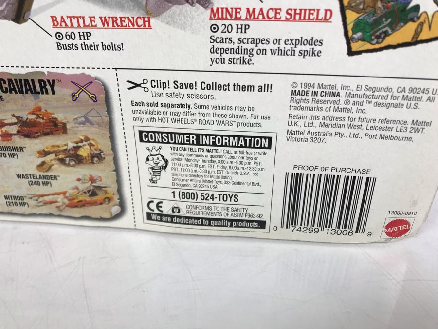 (4) Vintage 1994 New Old Stock Mattel Hot Wheels Road Wars Cars [Photo 14]