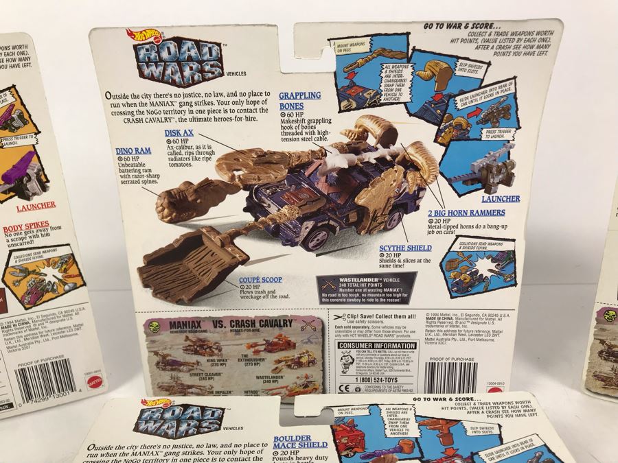 (4) Vintage 1994 New Old Stock Mattel Hot Wheels Road Wars Cars [Photo 12]