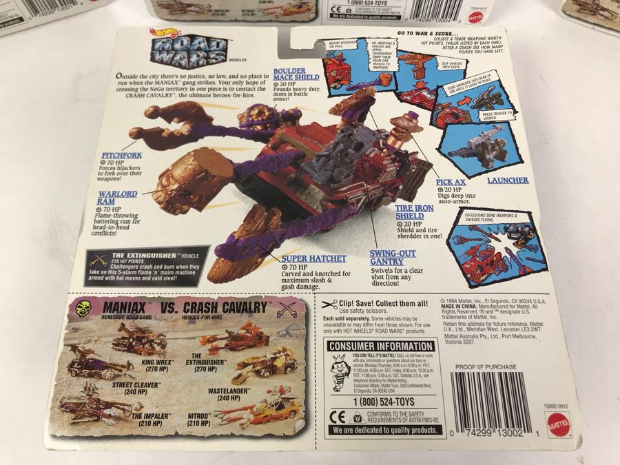 (4) Vintage 1994 New Old Stock Mattel Hot Wheels Road Wars Cars [Photo 10]