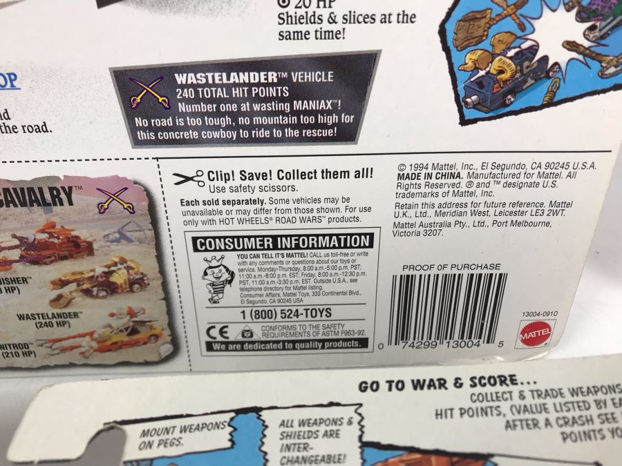 (4) Vintage 1994 New Old Stock Mattel Hot Wheels Road Wars Cars [Photo 13]