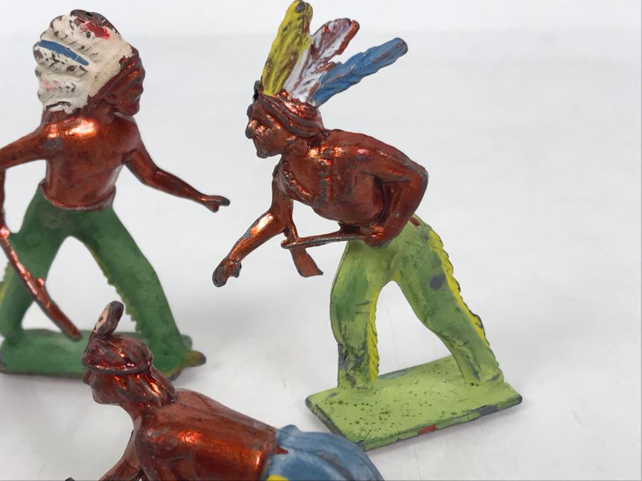 Old Hand Painted Native American Indians Metal Soldiers Made In England [Photo 6]