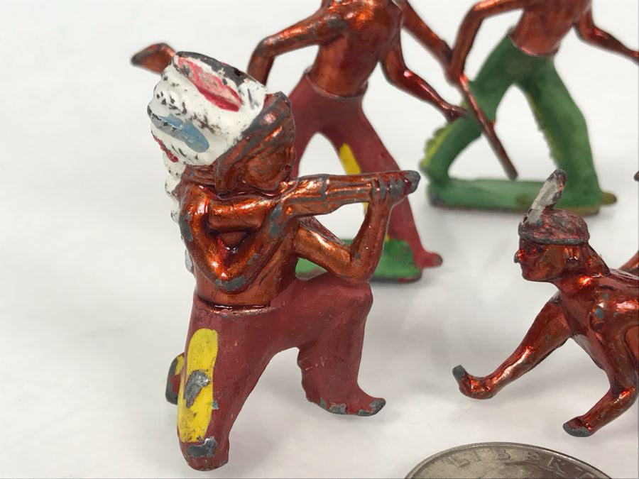 Old Hand Painted Native American Indians Metal Soldiers Made In England [Photo 4]