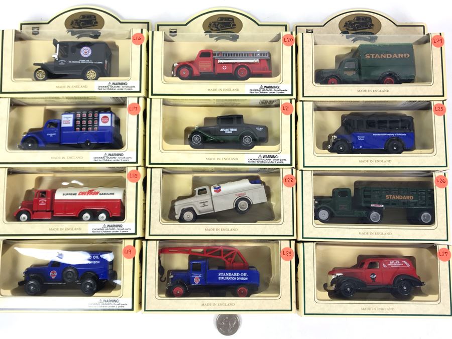 (12) Vintage New Old Stock Chevron Lledo Die-Cast Metal Replica Cars Made In England - See Photos For Individual Cars [Photo 1]