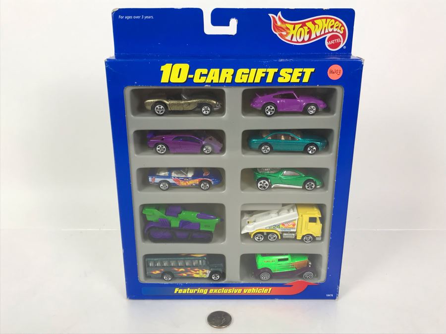Vintage 1997 New Old Stock Mattel Hot Wheels 10-Car Gift Set