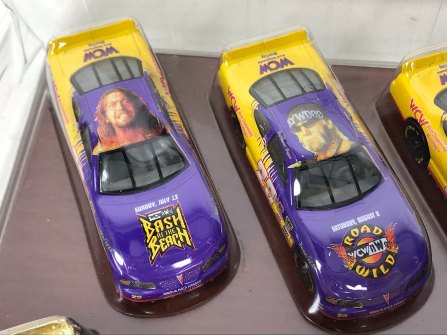 50th Anniversary Of NASCAR Racing Champions Cars WCW World Championship Wrestling 12 Cars With Wooden Display Base And Box [Photo 8]