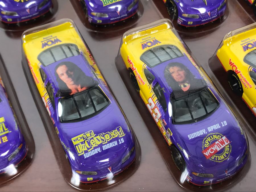 50th Anniversary Of NASCAR Racing Champions Cars WCW World Championship Wrestling 12 Cars With Wooden Display Base And Box [Photo 6]
