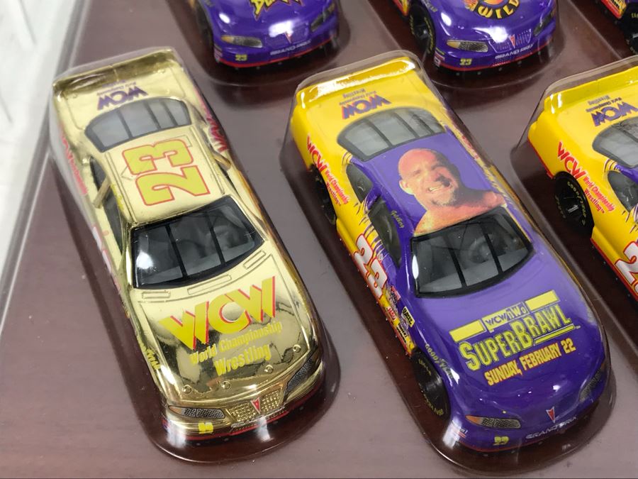 50th Anniversary Of NASCAR Racing Champions Cars WCW World Championship Wrestling 12 Cars With Wooden Display Base And Box [Photo 5]
