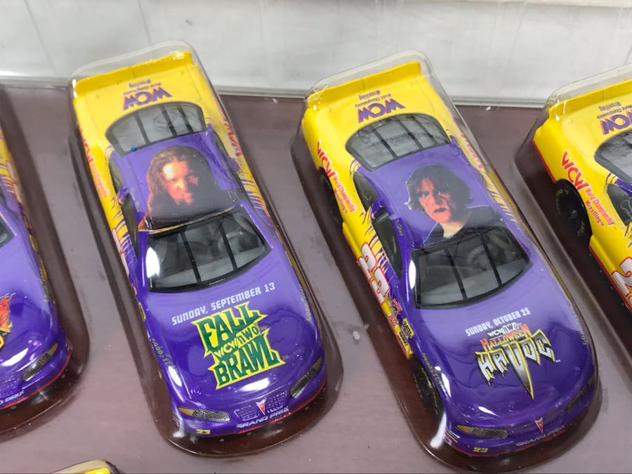 50th Anniversary Of NASCAR Racing Champions Cars WCW World Championship Wrestling 12 Cars With Wooden Display Base And Box [Photo 9]