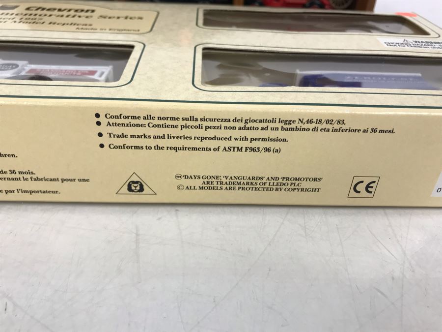 Chevron 1991 Commemorative Series Cars With Wooden Display Case And 1990 Chevron Commemorative Series Cars Made In England Lledo PLC [Photo 11]
